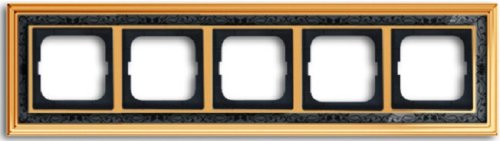 Рамка универсальная ABB Династия 5-м. полированная латунь/черная роспись фото Рамка универсальная ABB Династия 5-м. полированная латунь/черная роспись картинка